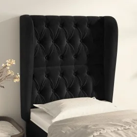 Kopfteil mit schwarzen Samtohren 83x23x118/128 cm von vidaXL, Kopf- und Fußteile - Ref: Foro24-3118324, Preis: 104,75 €, Raba...