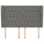 Headboard with dark gray fabric ears 163x23x118/128 cm by vidaXL, Headboards and footboards - Ref: Foro24-3118299, Price: 147...