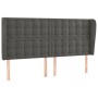Headboard with dark gray velvet ears 203x23x118/128 cm by vidaXL, Headboards and footboards - Ref: Foro24-3118457, Price: 117...