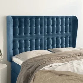 Kopfteil mit dunkelblauen Samtohren 147x23x118/128 cm von vidaXL, Kopf- und Fußteile - Ref: Foro24-3118442, Preis: 123,94 €, ...