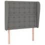 Headboard with dark gray fabric ears 93x23x118/128 cm by vidaXL, Headboards and footboards - Ref: Foro24-3118373, Price: 85,7...