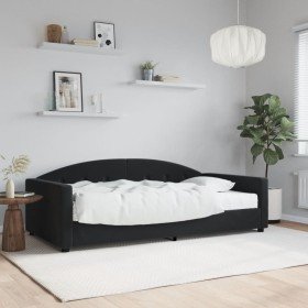 Sofá cama con colchón terciopelo negro 100x200 cm en Camas y somieres | Comprar online en Foro24