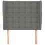 Headboard with dark gray fabric ears 93x23x118/128 cm by vidaXL, Headboards and footboards - Ref: Foro24-3118373, Price: 85,7...