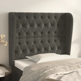 Headboard with dark gray velvet ears 93x23x118/128 cm by vidaXL, Headboards and footboards - Ref: Foro24-3118329, Price: 81,6...