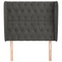 Cabecero con orejas de terciopelo gris oscuro 93x23x118/128 cm de vidaXL, Cabeceros y pies de cama - Ref: Foro24-3118329, Pre...