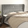 Kopfteil mit hellgrauen Samtohren 203x23x118/128 cm von vidaXL, Kopf- und Fußteile - Ref: Foro24-3118358, Preis: 172,80 €, Ra...