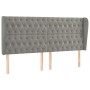 Kopfteil mit hellgrauen Samtohren 203x23x118/128 cm von vidaXL, Kopf- und Fußteile - Ref: Foro24-3118358, Preis: 172,80 €, Ra...