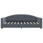 Sofá cama con colchón terciopelo gris oscuro 90x190 cm