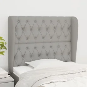Headboard with light gray fabric ears 93x23x118/128 cm by vidaXL, Headboards and footboards - Ref: Foro24-3118274, Price: 74,...