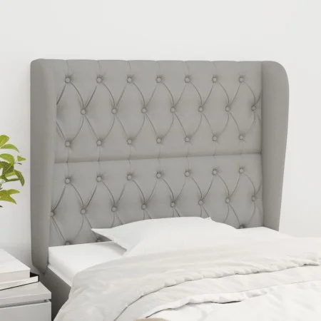 Headboard with light gray fabric ears 93x23x118/128 cm by vidaXL, Headboards and footboards - Ref: Foro24-3118274, Price: 74,...
