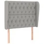 Headboard with light gray fabric ears 93x23x118/128 cm by vidaXL, Headboards and footboards - Ref: Foro24-3118274, Price: 74,...