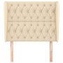 Headboard with cream fabric ears 93x23x118/128 cm by vidaXL, Headboards and footboards - Ref: Foro24-3118279, Price: 107,19 €...