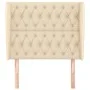 Headboard with cream fabric ears 93x23x118/128 cm by vidaXL, Headboards and footboards - Ref: Foro24-3118279, Price: 104,35 €...
