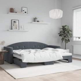 Sofá cama nido terciopelo gris oscuro 80x200 cm en Camas y somieres | Comprar online en Foro24