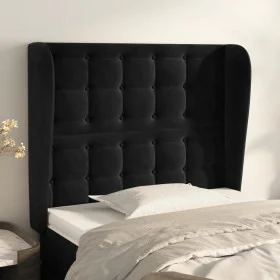 Cabecero con orejas de terciopelo negro 93x23x118/128 cm de vidaXL, Cabeceros y pies de cama - Ref: Foro24-3118428, Precio: 8...