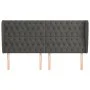 Cabecero con orejas de terciopelo gris oscuro 183x23x118/128 cm de vidaXL, Cabeceros y pies de cama - Ref: Foro24-3118353, Pr...