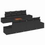 Conjunto de sofá de jardín con cojín 9 pcs Negro Poliratán