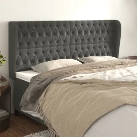 Headboard with dark gray velvet ears 203x23x118/128 cm by vidaXL, Headboards and footboards - Ref: Foro24-3118359, Price: 153...