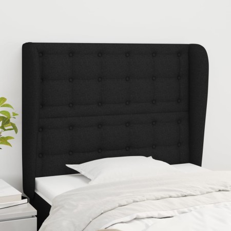 Kopfteil mit schwarzen Stoffohren 93x23x118/128 cm von vidaXL, Kopf- und Fußteile - Ref: Foro24-3118374, Preis: 79,87 €, Raba...