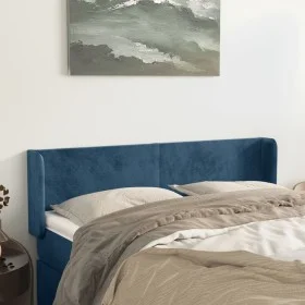 Cabecero de terciopelo azul oscuro 147x16x78/88 cm de vidaXL, Cabeceros y pies de cama - Ref: Foro24-3118540, Precio: 60,85 €...