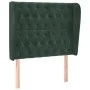 Headboard with dark green velvet ears 103x23x118/128cm by vidaXL, Headboards and footboards - Ref: Foro24-3118337, Price: 106...