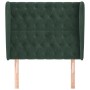 Headboard with dark green velvet ears 103x23x118/128cm by vidaXL, Headboards and footboards - Ref: Foro24-3118337, Price: 114...