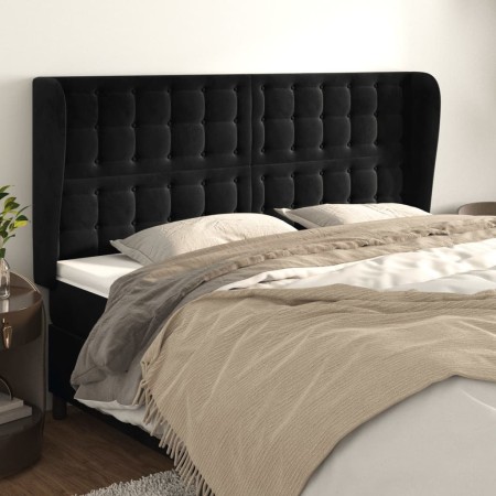 Kopfteil mit Ohren aus schwarzem Samt, 203 x 23 x 118/128 cm von vidaXL, Kopf- und Fußteile - Ref: Foro24-3118458, Preis: 130...