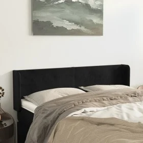 Kopfteil aus schwarzem Samt, 147 x 16 x 78/88 cm von vidaXL, Kopf- und Fußteile - Ref: Foro24-3118538, Preis: 73,80 €, Rabatt: %