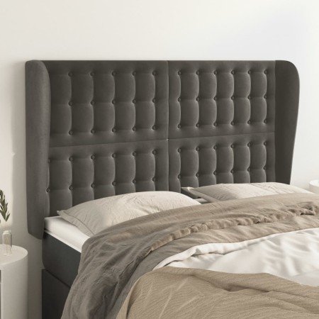 Kopfteil mit dunkelgrauen Samtohren 147x23x118/128 cm von vidaXL, Kopf- und Fußteile - Ref: Foro24-3118439, Preis: 135,45 €, ...