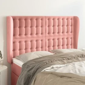 Headboard with pink velvet ears 147x23x118/128 cm by vidaXL, Headboards and footboards - Ref: Foro24-3118443, Price: 140,98 €...