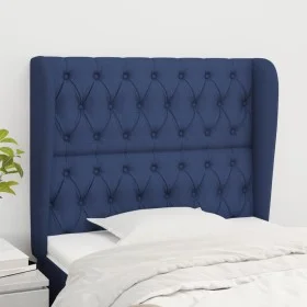 Headboard with blue fabric ears 103x23x118/128 cm by vidaXL, Headboards and footboards - Ref: Foro24-3118288, Price: 91,04 €,...