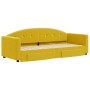 Sofá cama nido con cajones terciopelo amarillo 80x200 cm