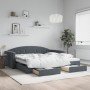 Sofá cama nido con cajones terciopelo gris oscuro 100x200 cm en Camas y somieres | Comprar online en Foro24