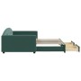 Sofá cama nido con cajones terciopelo verde oscuro 100x200 cm