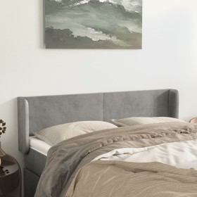 Light gray velvet headboard 147x16x78/88 cm by vidaXL, Headboards and footboards - Ref: Foro24-3118536, Price: 72,66 €, Disco...