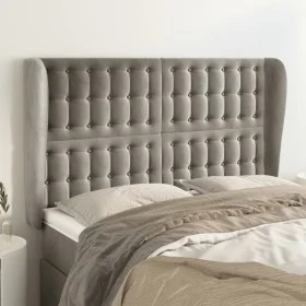 Headboard with light gray velvet ears 147x23x118/128 cm by vidaXL, Headboards and footboards - Ref: Foro24-3118438, Price: 14...