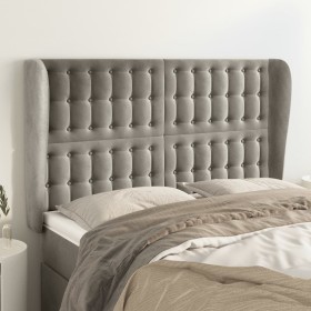 Kopfteil mit hellgrauen Samtohren 147x23x118/128 cm von vidaXL, Kopf- und Fußteile - Ref: Foro24-3118438, Preis: 146,91 €, Ra...