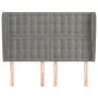 Headboard with light gray velvet ears 147x23x118/128 cm by vidaXL, Headboards and footboards - Ref: Foro24-3118438, Price: 14...