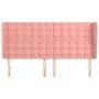 Cabecero con orejas de terciopelo rosa 183x23x118/128 cm de vidaXL, Cabeceros y pies de cama - Ref: Foro24-3118455, Precio: 1...