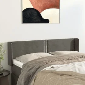 Kopfteil aus dunkelgrauem Samt, 147 x 16 x 78/88 cm von vidaXL, Kopf- und Fußteile - Ref: Foro24-3118677, Preis: 57,18 €, Rab...
