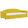 Sofá cama nido con cajones terciopelo amarillo 80x200 cm