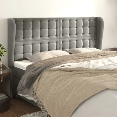 Headboard with light gray velvet ears 183x23x118/128 cm by vidaXL, Headboards and footboards - Ref: Foro24-3118450, Price: 12...