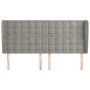 Kopfteil mit hellgrauen Samtohren 183x23x118/128 cm von vidaXL, Kopf- und Fußteile - Ref: Foro24-3118450, Preis: 132,80 €, Ra...