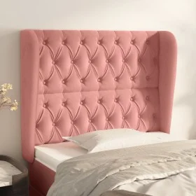 Headboard with pink velvet ears 103x23x118/128 cm by vidaXL, Headboards and footboards - Ref: Foro24-3118339, Price: 112,69 €...