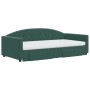 Sofá cama nido con cajones terciopelo verde oscuro 100x200 cm