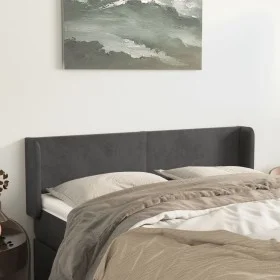 Kopfteil aus dunkelgrauem Samt, 147 x 16 x 78/88 cm von vidaXL, Kopf- und Fußteile - Ref: Foro24-3118537, Preis: 69,91 €, Rab...