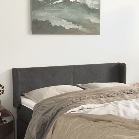 Kopfteil aus dunkelgrauem Samt, 147 x 16 x 78/88 cm von vidaXL, Kopf- und Fußteile - Ref: Foro24-3118537, Preis: 72,60 €, Rab...