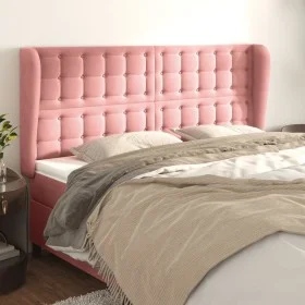 Headboard with pink velvet ears 163x23x118/128 cm by vidaXL, Headboards and footboards - Ref: Foro24-3118449, Price: 144,82 €...