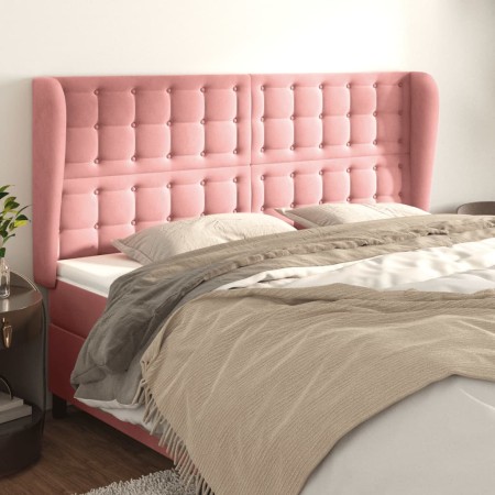 Kopfteil mit rosa Samtohren 163x23x118/128 cm von vidaXL, Kopf- und Fußteile - Ref: Foro24-3118449, Preis: 139,14 €, Rabatt: %