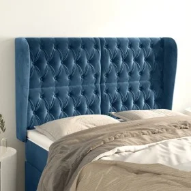 Headboard with dark blue velvet ears 163x23x118/128 cm by vidaXL, Headboards and footboards - Ref: Foro24-3118350, Price: 155...